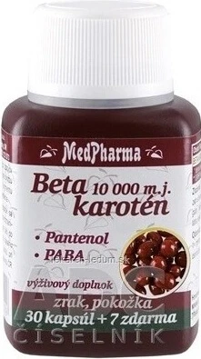 MedPharma BETAKAROTEN 10 000 m.j.+Pantenol +PABA 1×37 cps, supliment alimentar