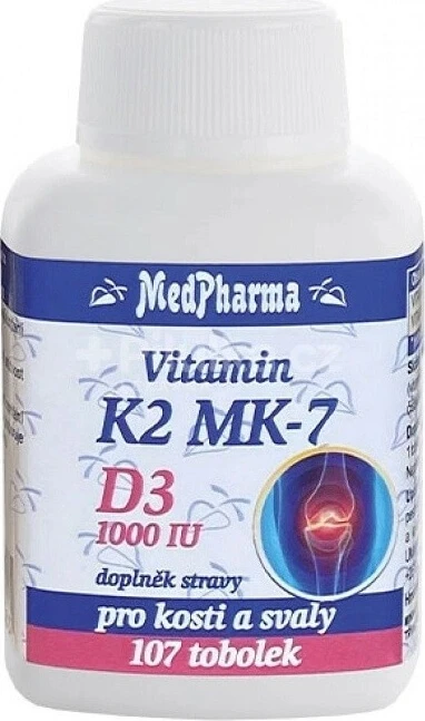MedPharma VITAMIN K2 MK-7 + D3 1000 UI 1×107 cps, supliment alimentar