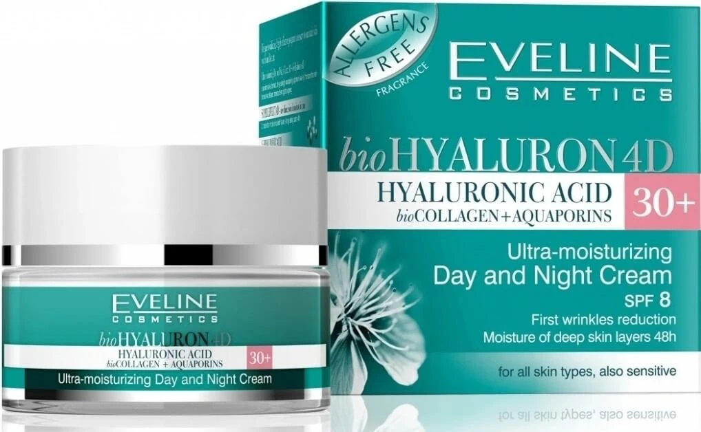 Eveline Hyaluron Clinic Day and Night Cream 30+ 1×50 ml, cremă profund hidratantă pentru primele riduri