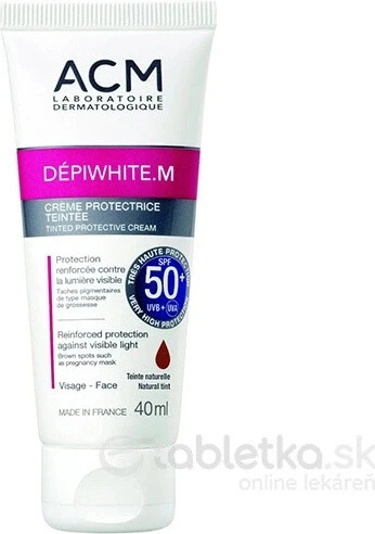 ACM DÉPIWHITE.M colorată SPF 50+ 1×40 ml, cremă protectoare