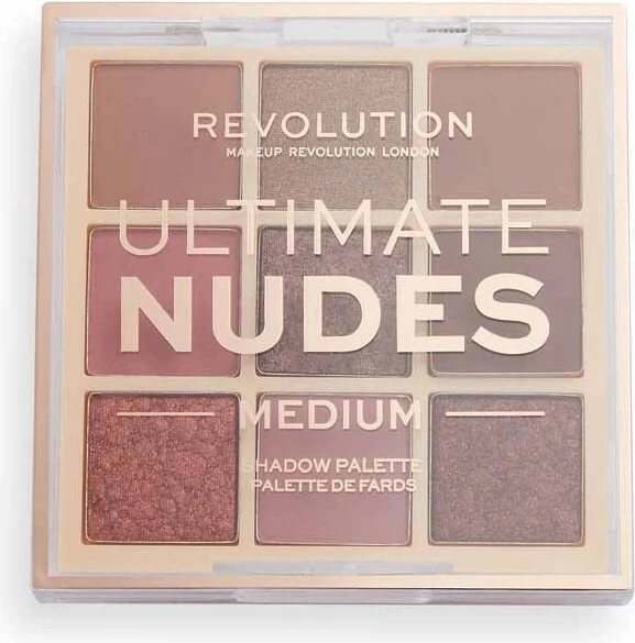 Revolution, Ultimate Nudes Medium, paletă farduri de ochi 1×0,90 g, paletă farduri de ochi