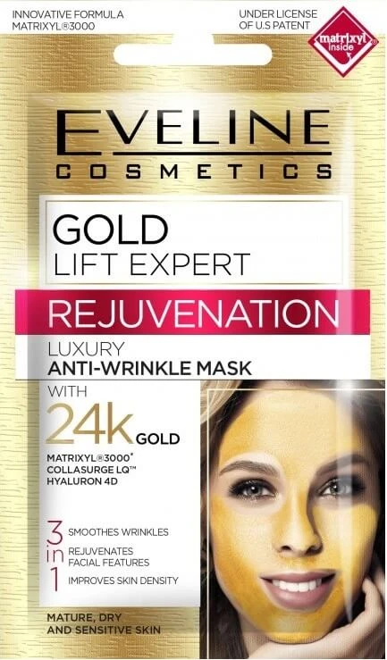 Eveline Gold Lift Expert Face Mask 3in1 1×7 ml, mască de față