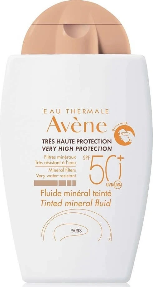 AVENE FLUIDE MINÉRAL TEINTÉ SPF50+ fluid mineral colorat (protecție foarte ridicată) 1x40 ml