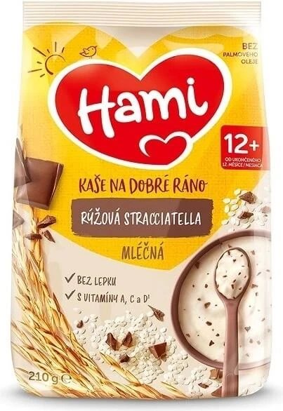 HAMI Terci de orez cu lapte stracciatella 1×210 g, terci de orez