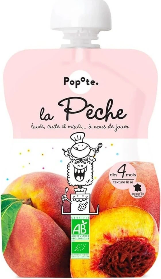 POPOTE Capsulă organică de piersici 120 g, 4+ 1×120 g