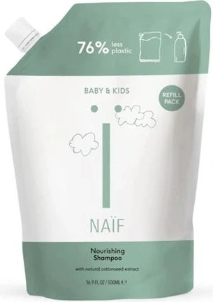NAÏF Șampon nutritiv pentru copii și sugari reumplere 1×500 ml, șampon nutritiv pentru copii