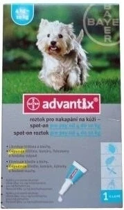 Advantix Spot-on pentru câini de la 4 la 10 kg 1×1 ml, pipetă