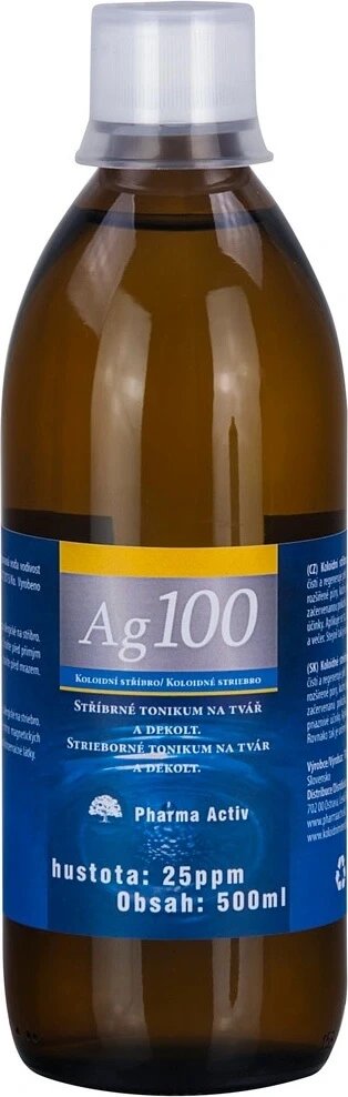 Pharma Activ Argint coloidal Ag100 1×500 ml, 25 ppm, argint coloidal