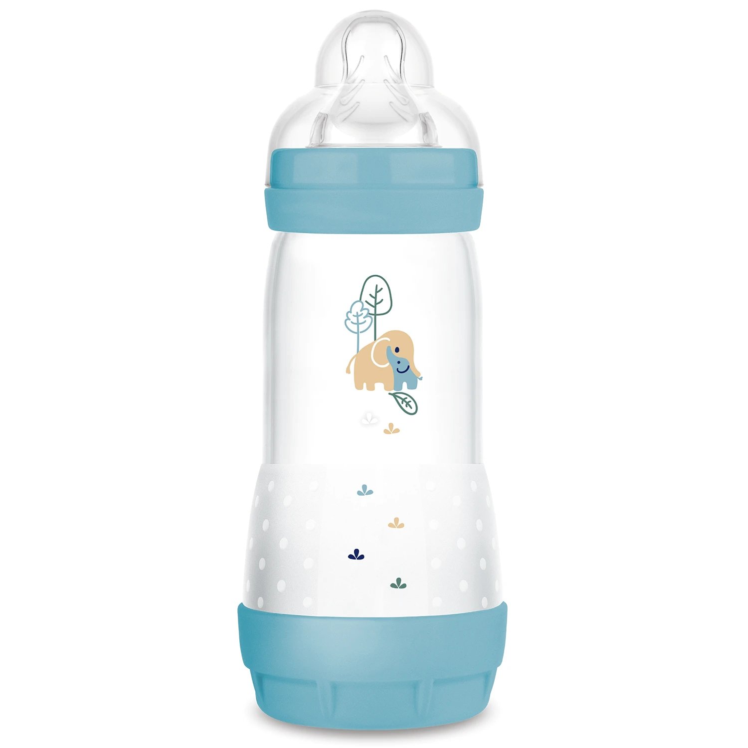 MAM Perfect Start Anti-Colic, biberon anti-colic, cu tetină din silicon, Planet Love, băiat, de la 4 luni, 320 ml
