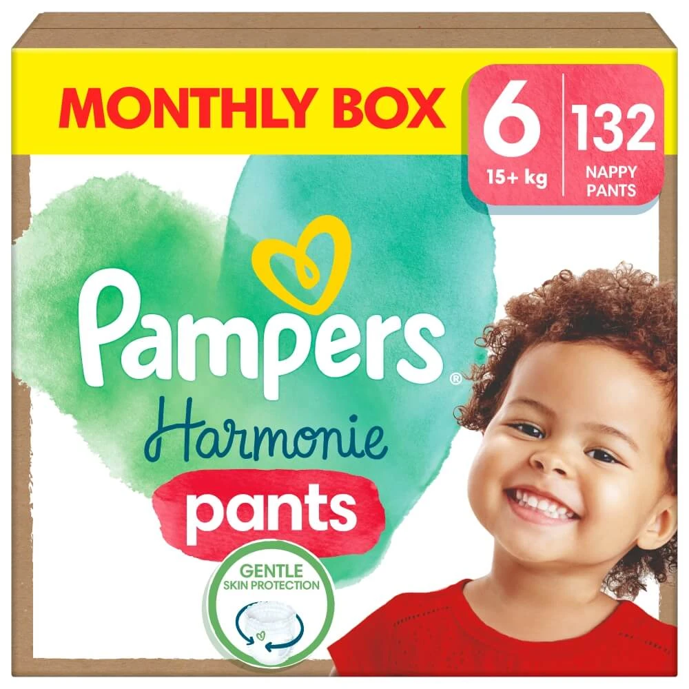 Scutece Harmonie Pants, mărimea 6, 15 kg+, 132 bucăți, Pampers