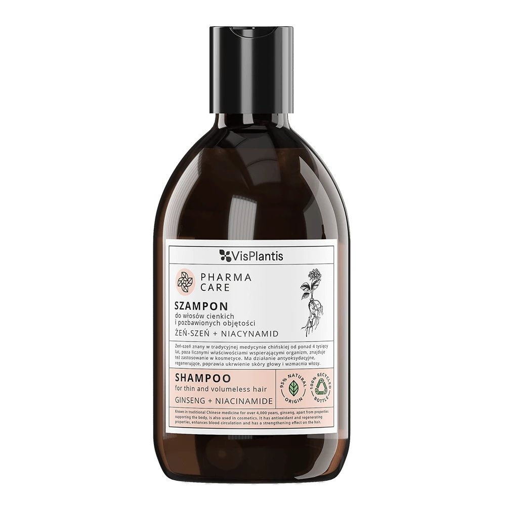 Vis Plantis Pharma Care, șampon pentru păr fin, ginseng + niacinamidă, 500 ml