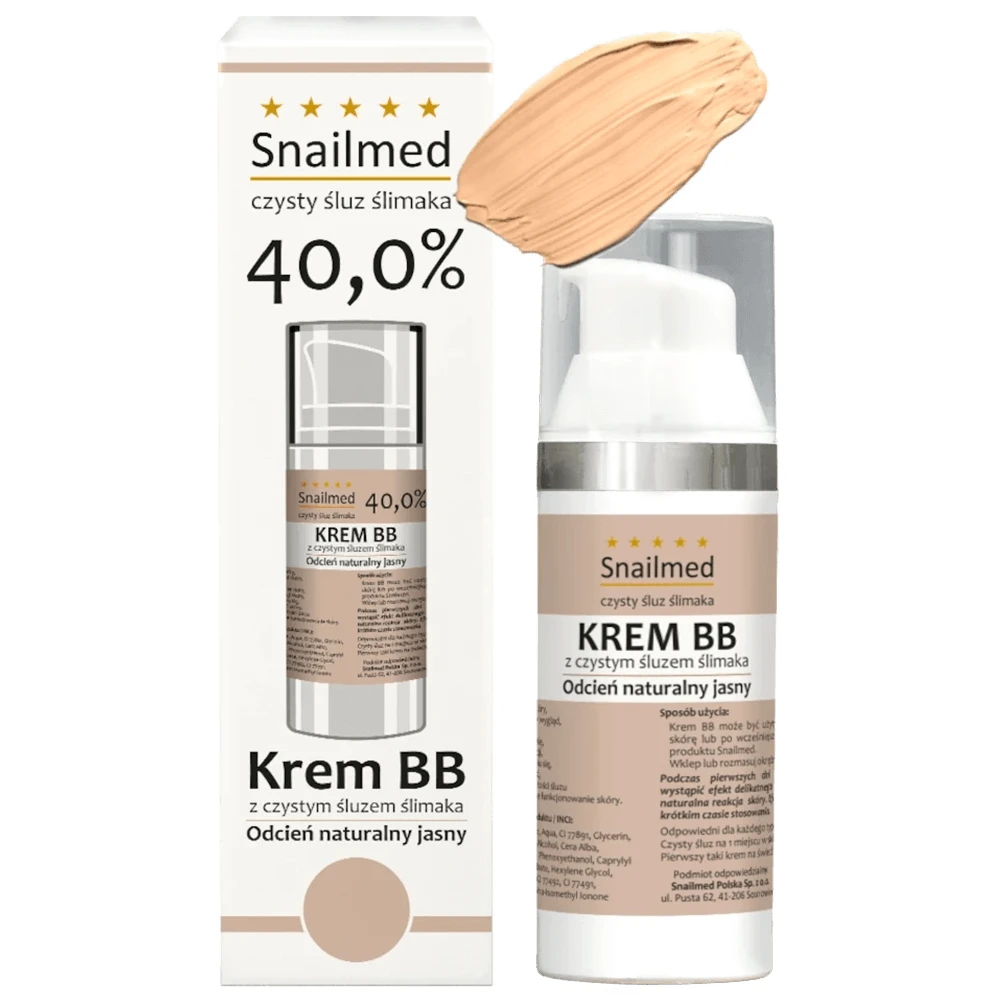 Snailmed Pure Snail Mucus 40%, cremă BB regenerantă, nuanță deschisă, 30 ml