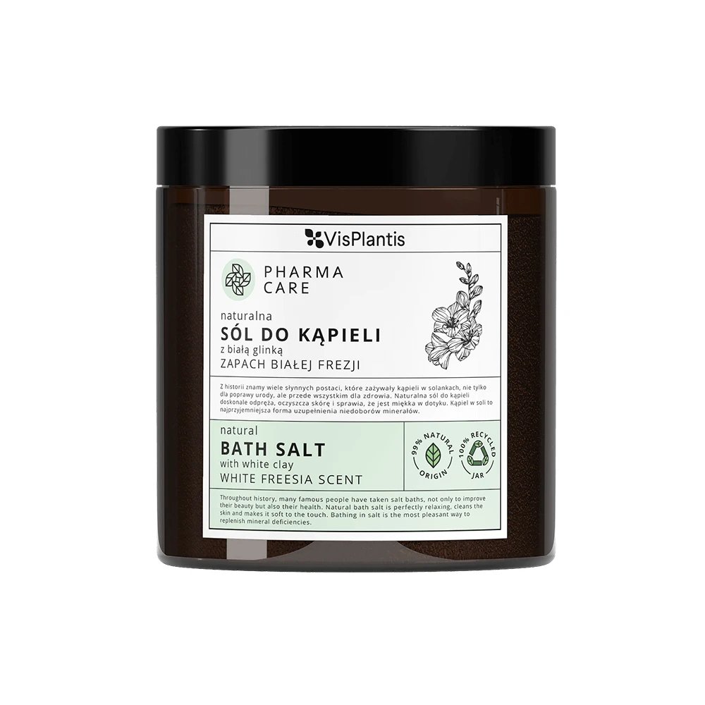 Vis Plantis Pharma Care, sare de baie naturală cu argilă albă, frezie albă, 800 g