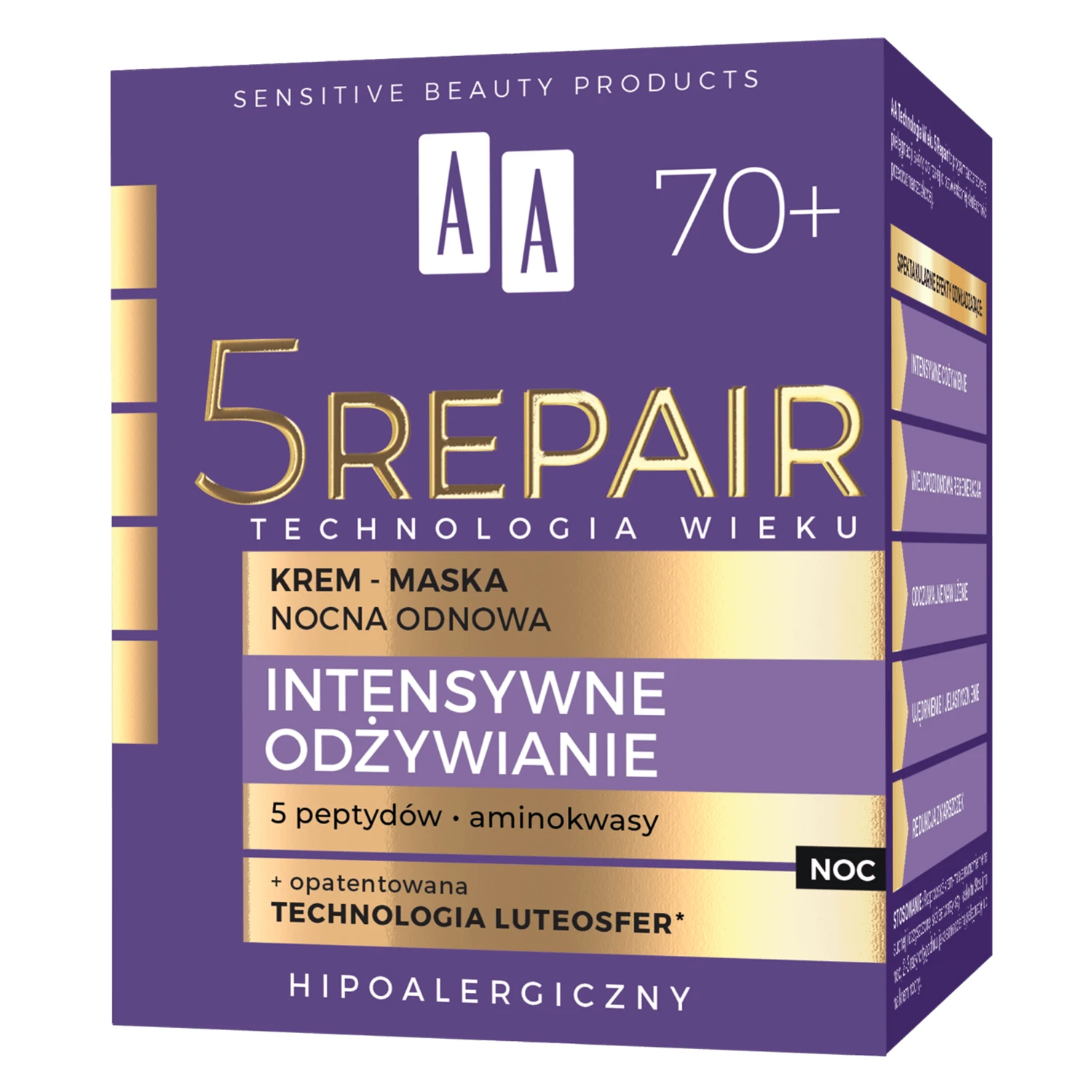 AA Age Technology 5 Repair Intensive Nourishment 70+, mască-cremă de noapte reparatoare, 50 ml
