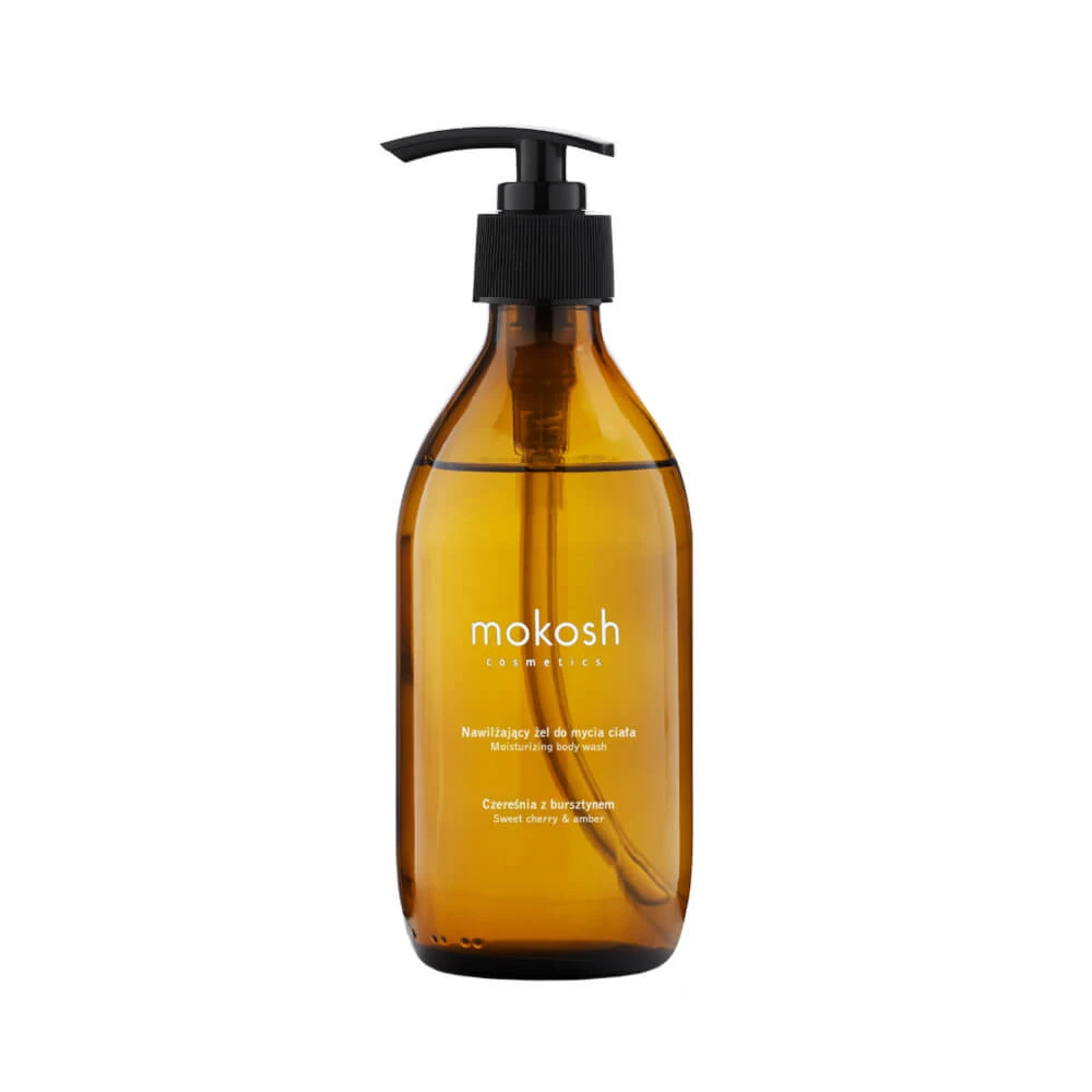 Mokosh, gel de duș hidratant pentru corp, cireșe cu chihlimbar, 300 ml