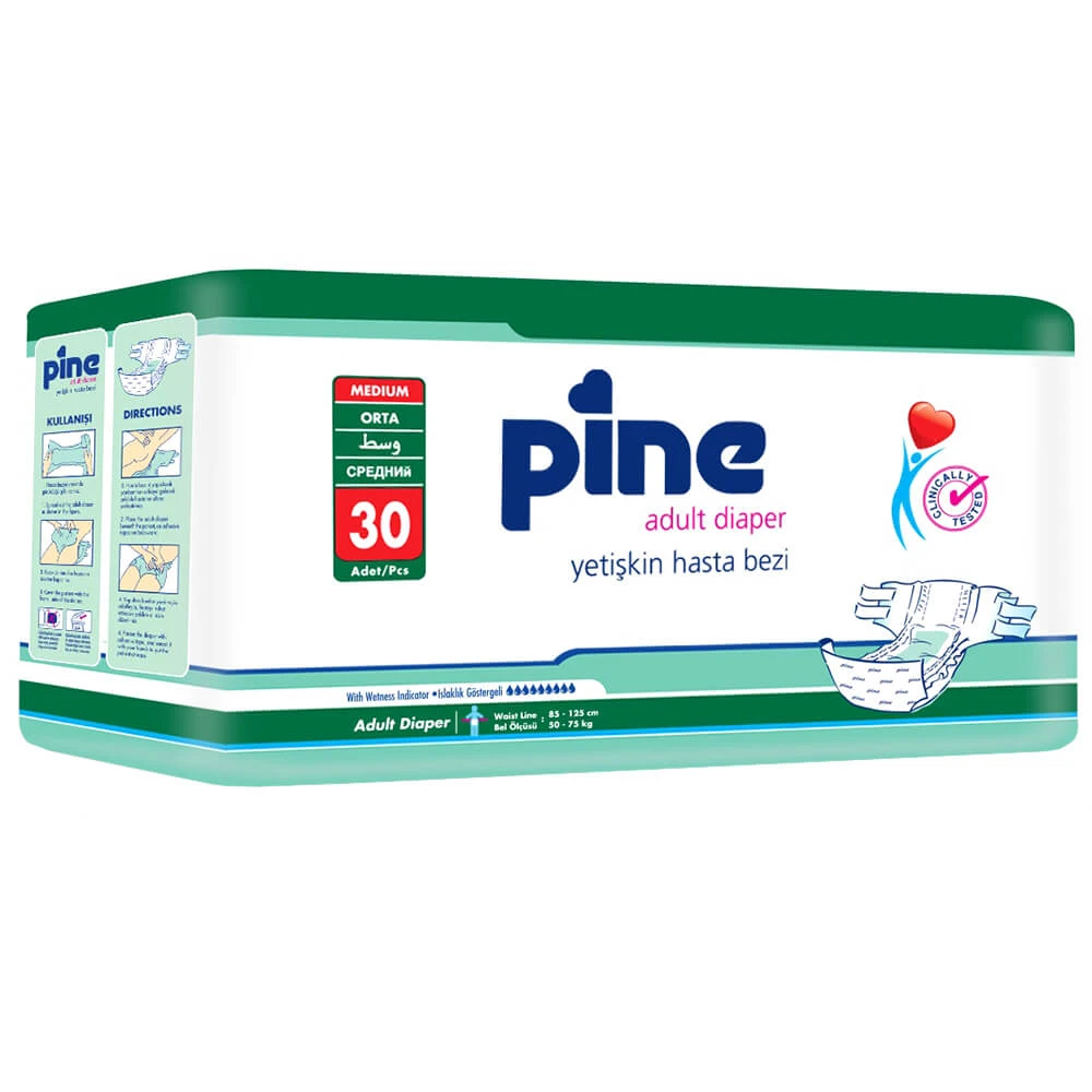 Pine, scutece pentru adulți, mediu, 50-75 kg, 30 buc