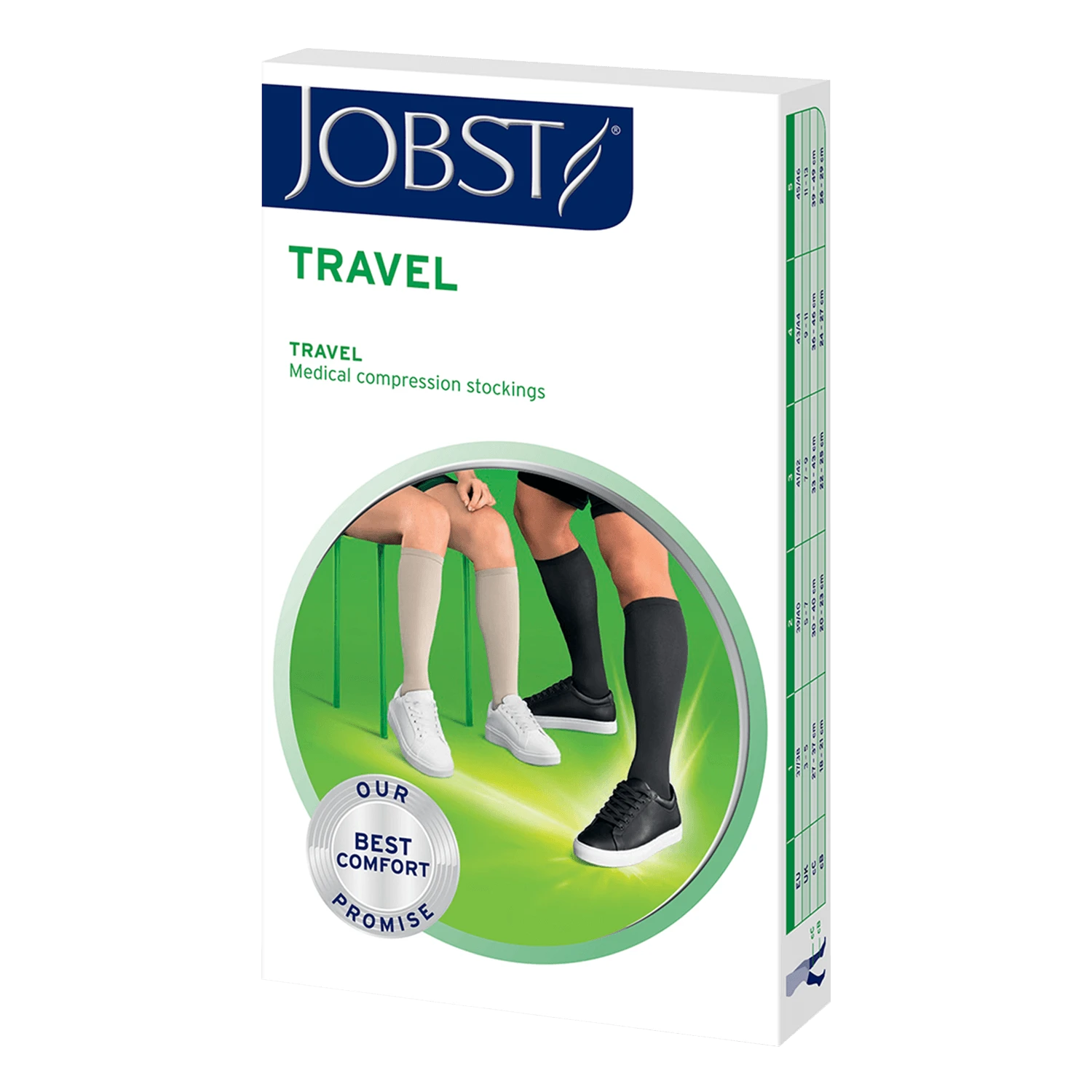 Jobst Travel, șosete de compresie pentru genunchi, 15-20 mmHg, metri închiși, mărimea 3, negru