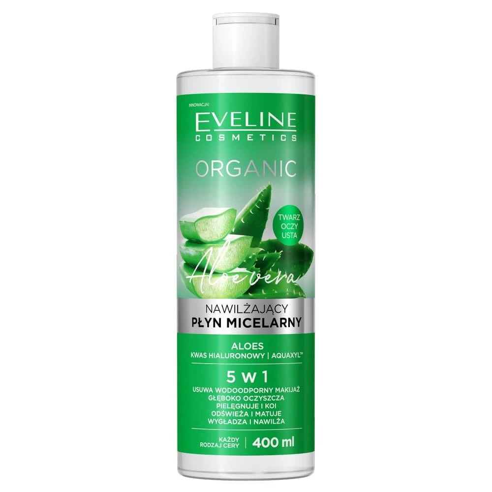 Eveline Cosmetics Organic Moisturising Micellar Remover cu Aloe Vera, 400ml