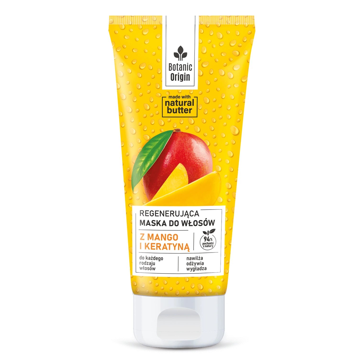 Botanic Origin, mască regenerantă pentru păr cu mango și keratină, 200 ml