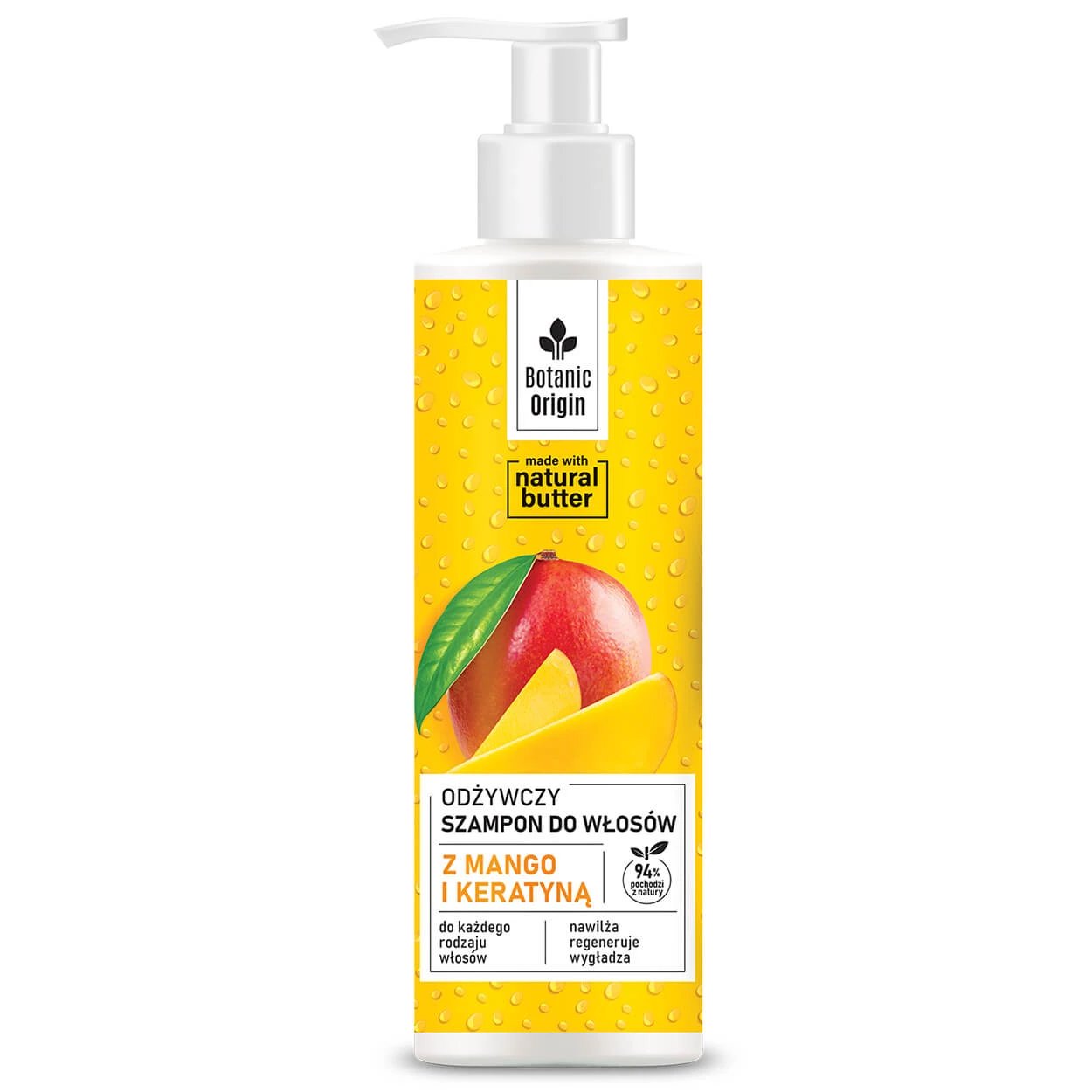 Botanic Origin, șampon hrănitor cu mango și keratină, 300 ml