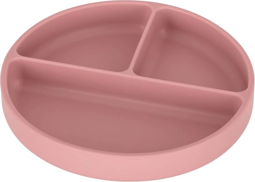 Petite&Mars Farfurie împărțitoare din silicon Round Take&Match Dusty Rose 6m+