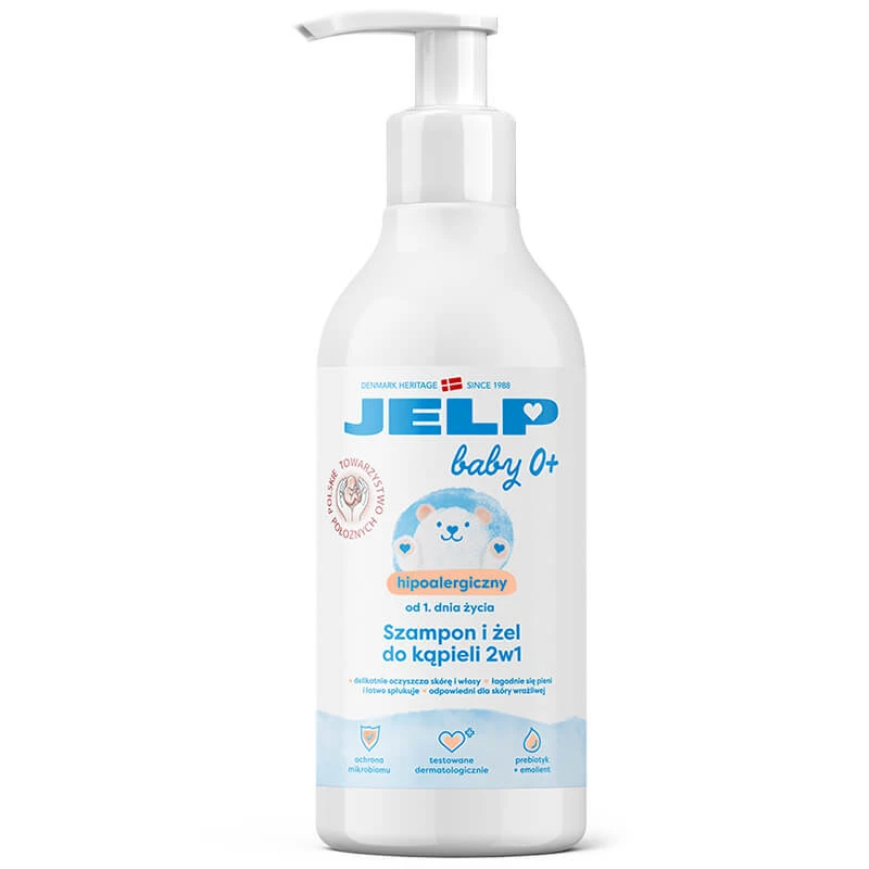 Jelp Baby 0+, șampon hipoalergenic și gel de baie, din prima zi, 400 ml