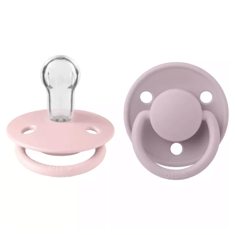 Bibs De Lux, suzetă, silicon, rotund, mărime unică, Blossom & Dusky Lilac, 0-36 luni, 2 bucăți