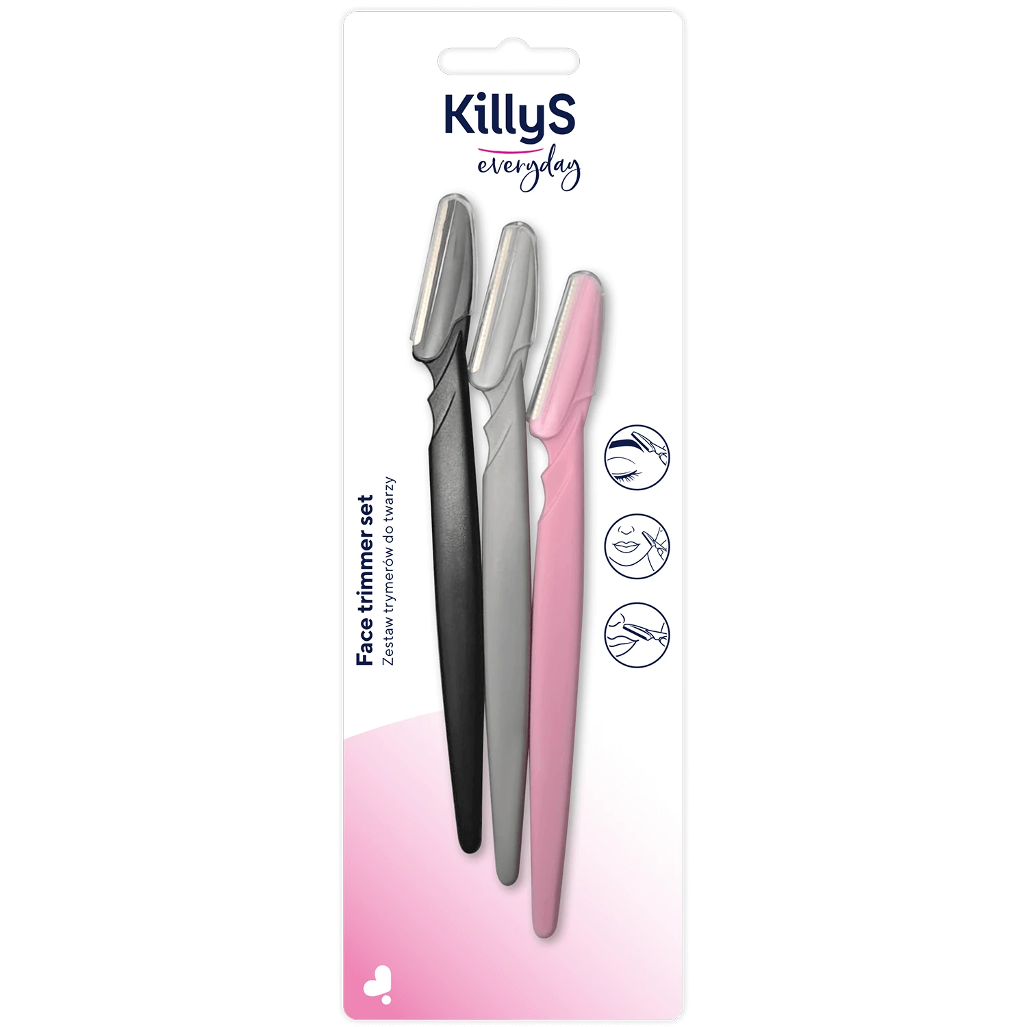 Set KillyS, trimmer pentru sprâncene și față, 3 piese