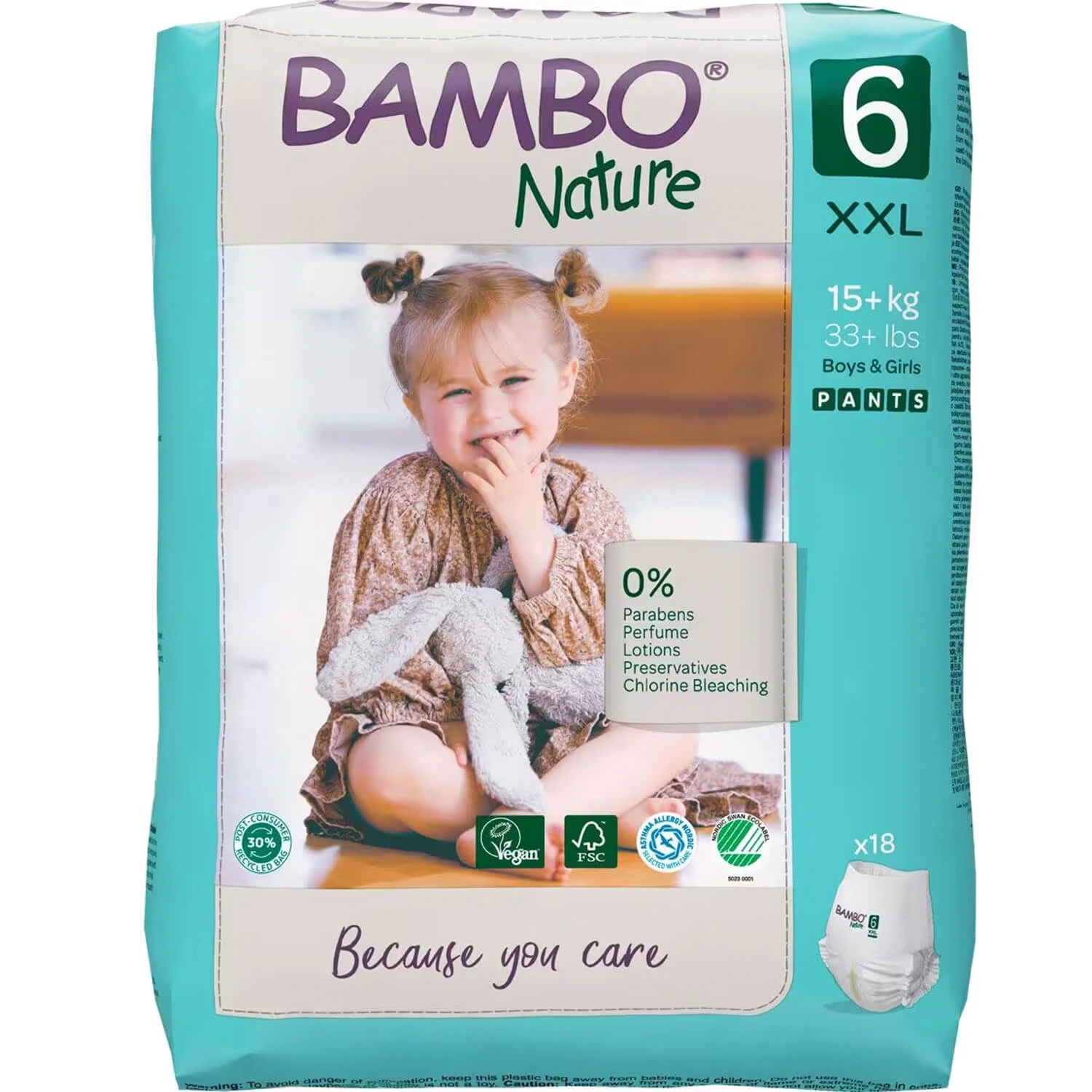 Bambo Nature, scutece, mărimea 6, 15+ kg, 18 buc
