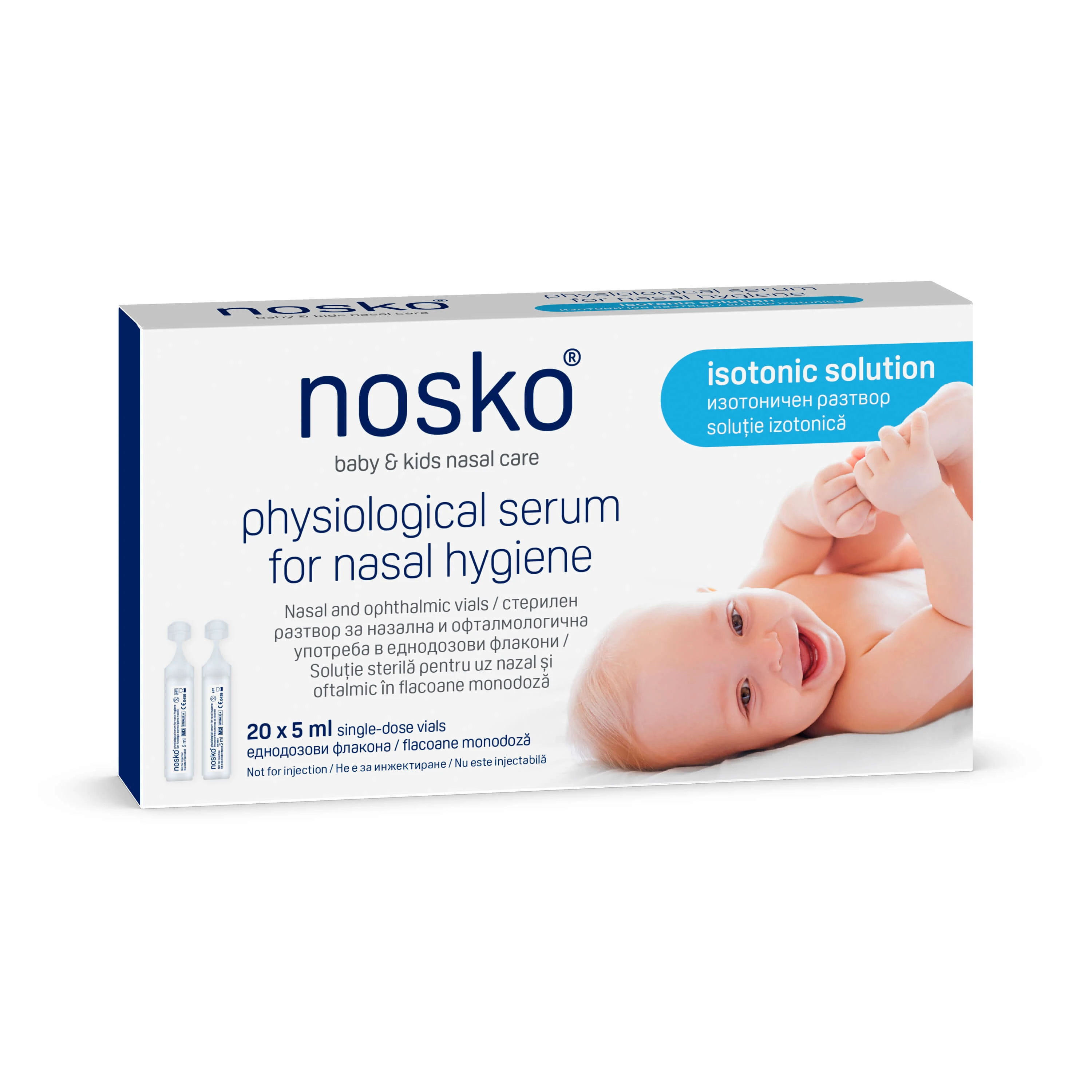 Serul fiziologic, Solutie izotonica, 20 monodoze x 5 ml, Nosko