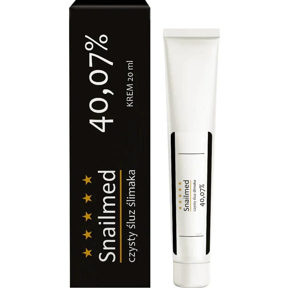 Snailmed Pure Snail Mucus 40.07%, cremă de față anti-îmbătrânire Black Pearl cu mucus natural de melc și acid hialuronic, 20 ml
