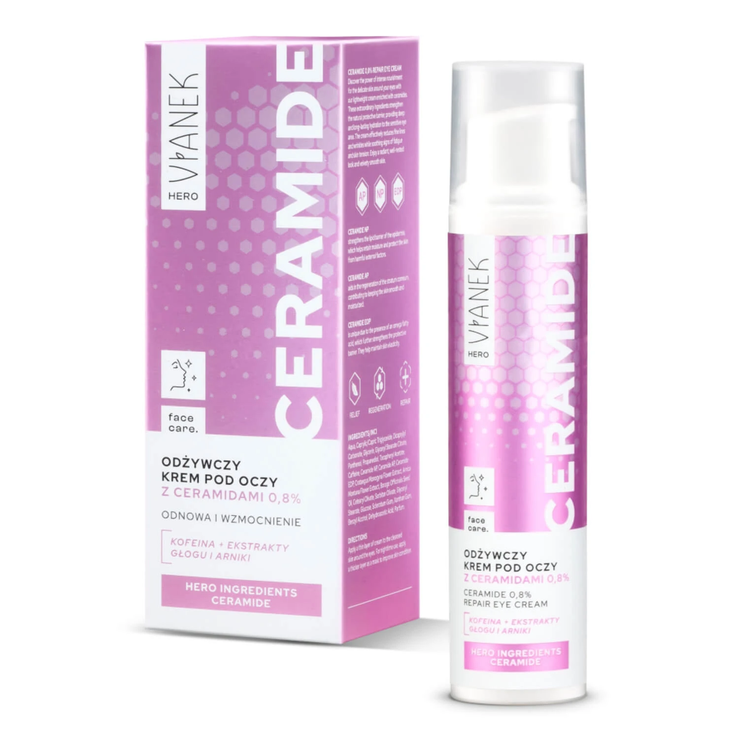 Vianek Hero Ceramide, cremă hrănitoare pentru ochi cu ceramide, 15 ml