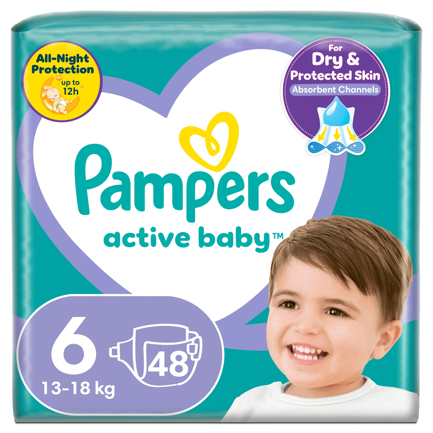 Pampers Active Baby, scutece, mărimea 6, 13-18 kg, 48 buc
