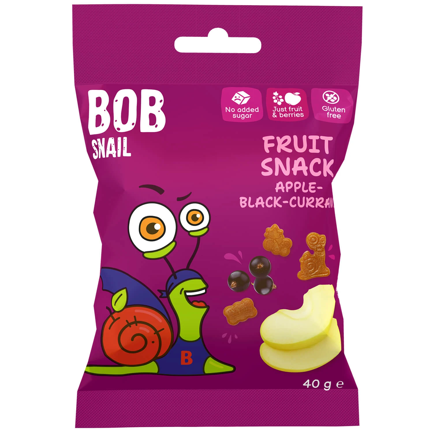 Jeleu de fructe Bob Snail, mere, coacăze negre, 40 g
