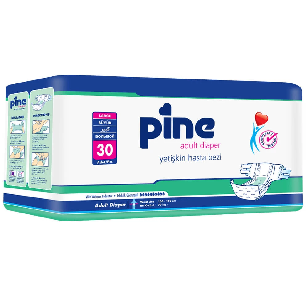 Pine, scutece pentru adulți, mari, 70+ kg, 30 buc