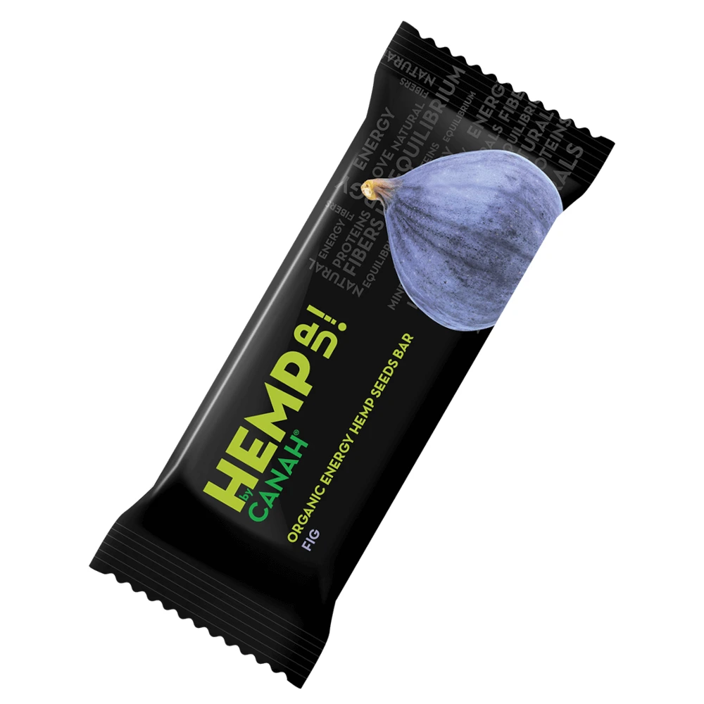 Baton bio cu seminte de canepa si smochine, 48 g, Canah