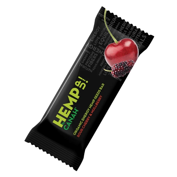 Baton cânepă cu vișine și dude Hemp Up, 48 g, Canah