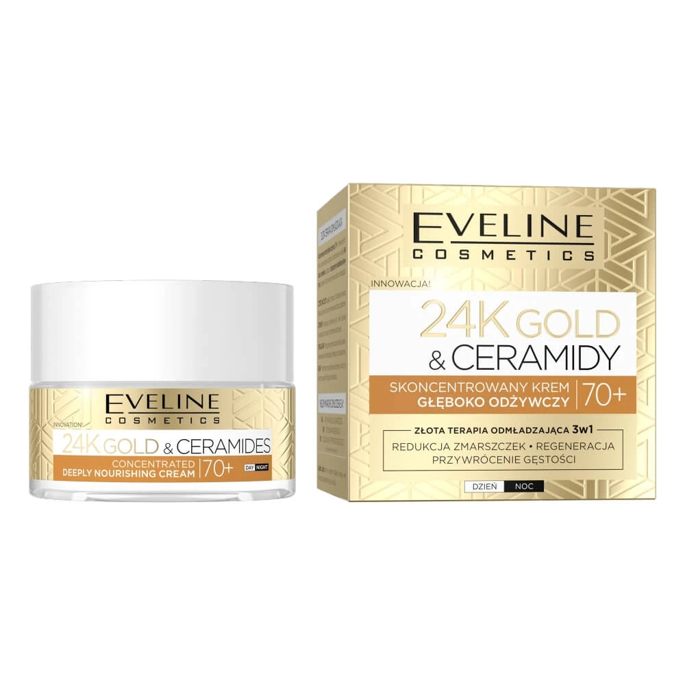 Eveline Cosmetics 24K Gold amp; Ceramides Cremă concentrată gboko odywywczy 70+, 50ml