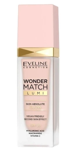 Eveline Wonder Match Lumi Brightening Foundation SPF 20, 25 Warm Nude, 30 ml