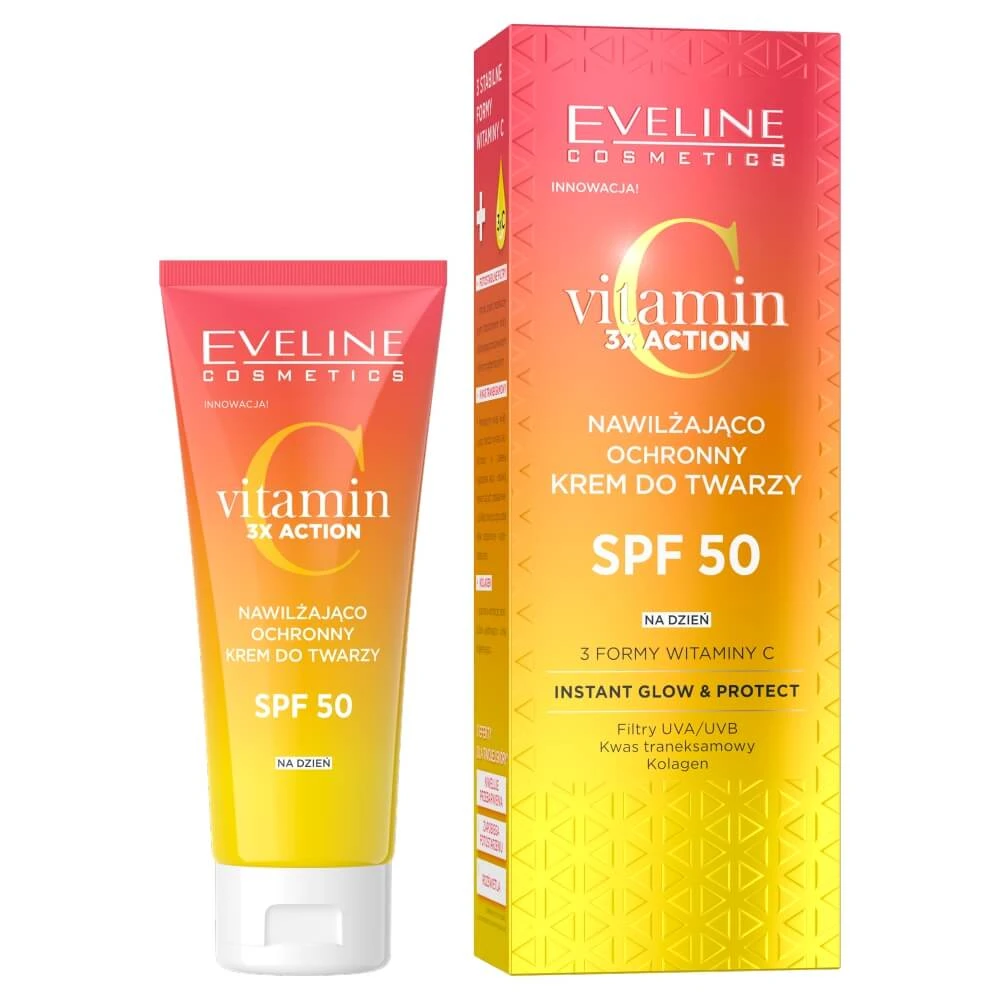 Eveline Cosmetics Vitamin C 3x Action Cremă de față hidratantă și protectoare SPF50, 30ml