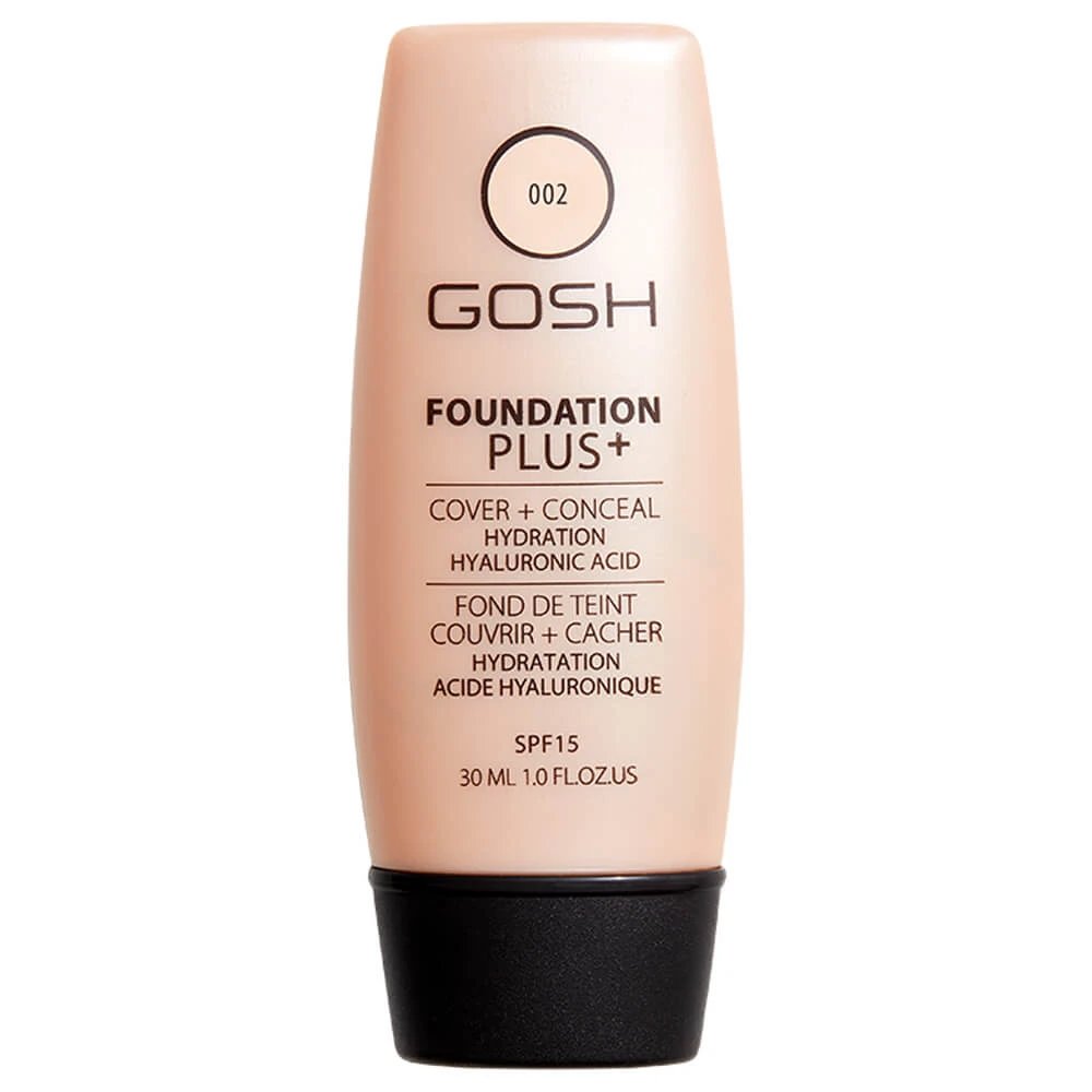 Gosh Foundation Plus+ fond de ten corector și de acoperire 002 Ivory, 30ml