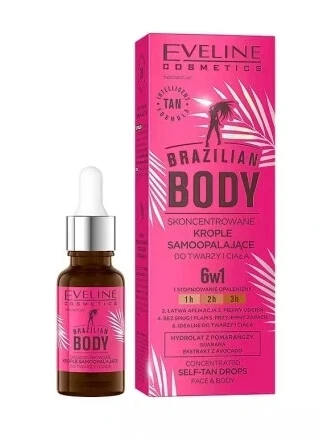 Eveline Brazilian Body Picături autobronzante concentrate pentru față și corp, 18 ml