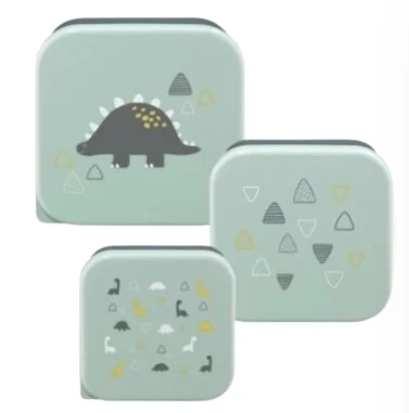 Babylove, Snack Puddle, Dino, albastru, set de 3 bucăți
