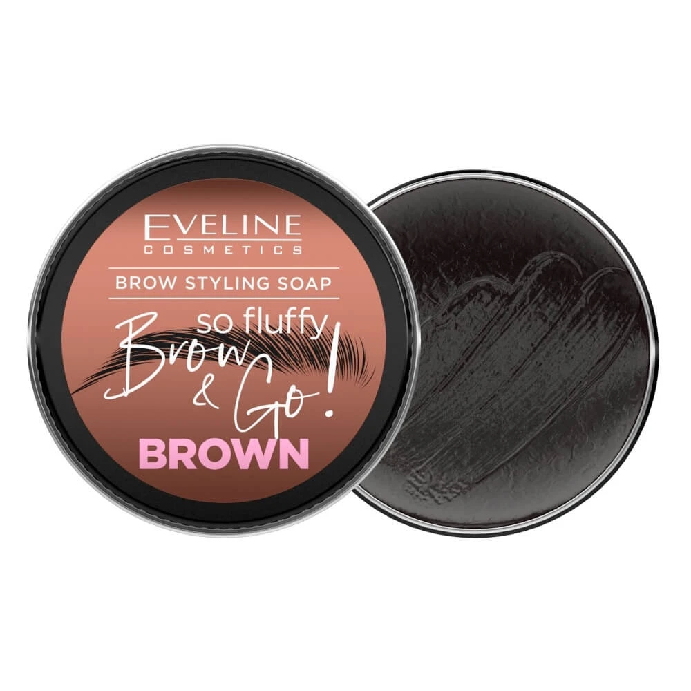 Eveline Cosmetics Brow amp;Go! Săpun pentru stilizarea sprâncenelor maro, 25g