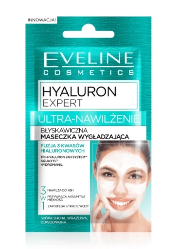 Eveline, Hyaluron Expert Ultra-Nawilenie, Mască de netezire, 7 ml