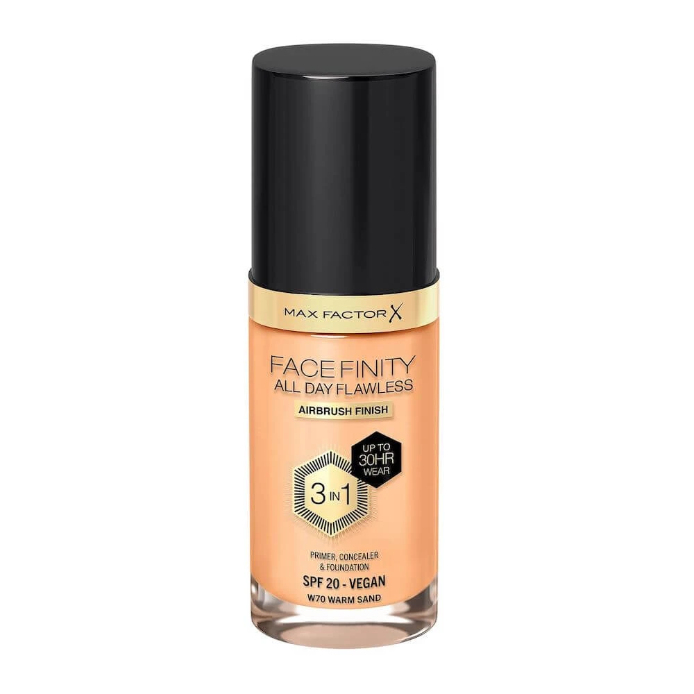 Max Factor Facefinity All Day Flawless 3 în 1 Fond de ten lichid W70 Warm Sand, 30ml
