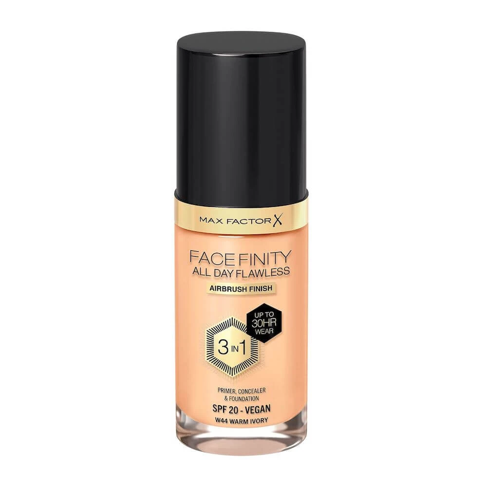 Max Factor Facefinity All Day Flawless 3 în 1 Fond de ten lichid W44 Warm Ivory, 30ml