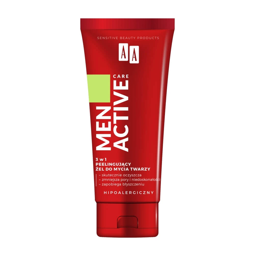 AA Men Active Care 3w1 Peeling spălare facială, 150ml