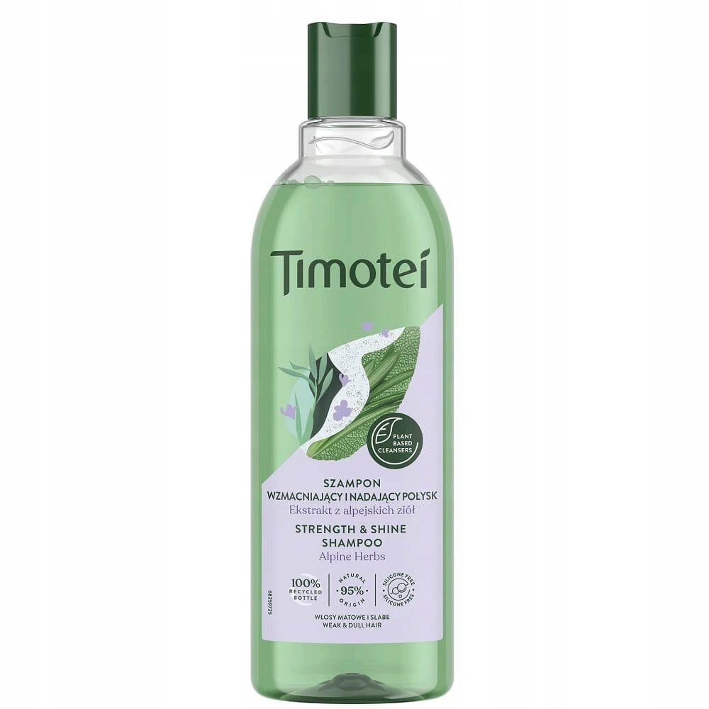 Timotei Șampon de întărire și strălucire pentru părul tern și slab cu extract de plante alpine, 400 ml
