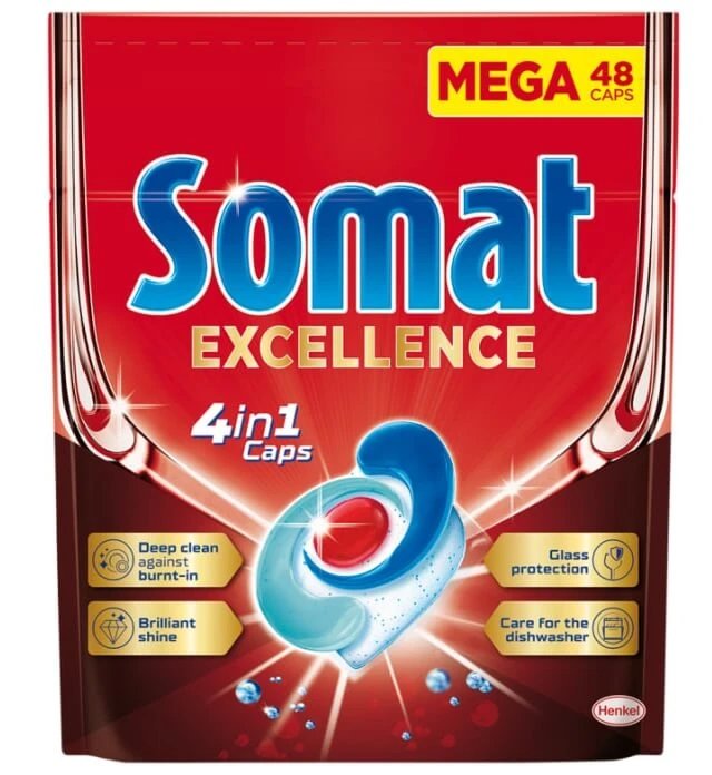 Somat Excellence 4in1 Capsule de spălat vase, 48 buc.